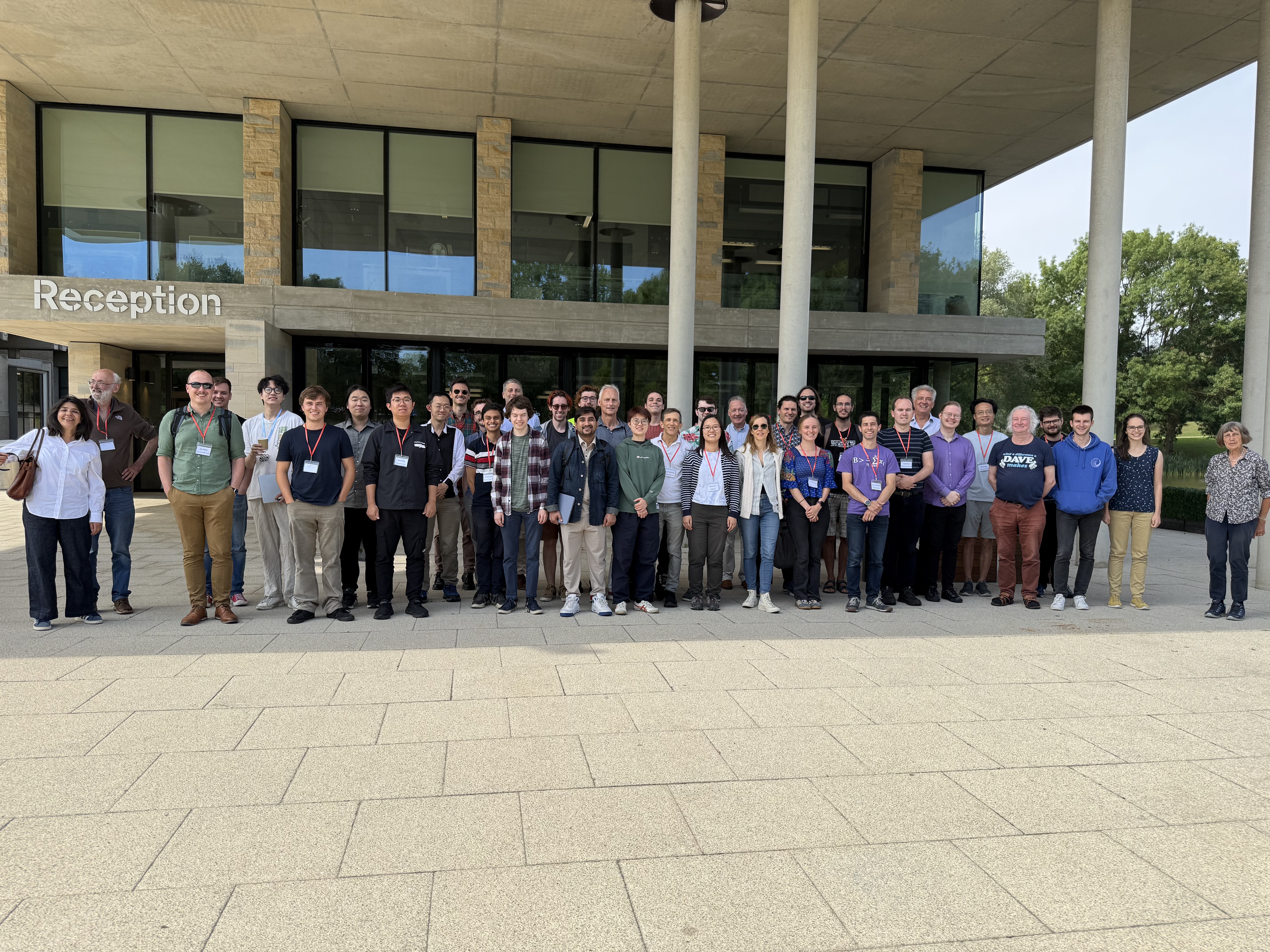 Participants of AGGITatE 2025 in front of the Silberrad Building, University of Essex